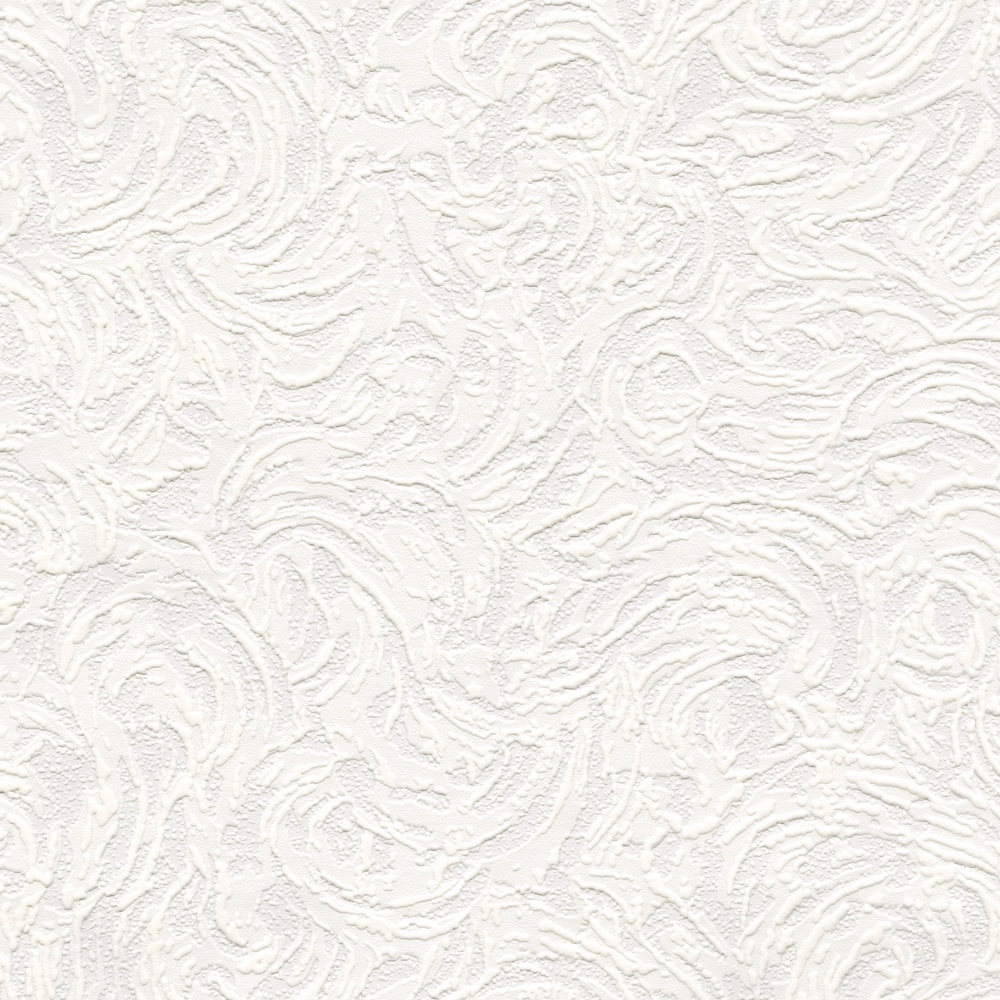 Richmond White Paintable Wallpaper Blown Vinyl Textured Embossed